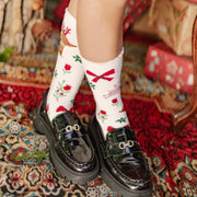 Chaussettes crème à motifs festifs, enfant