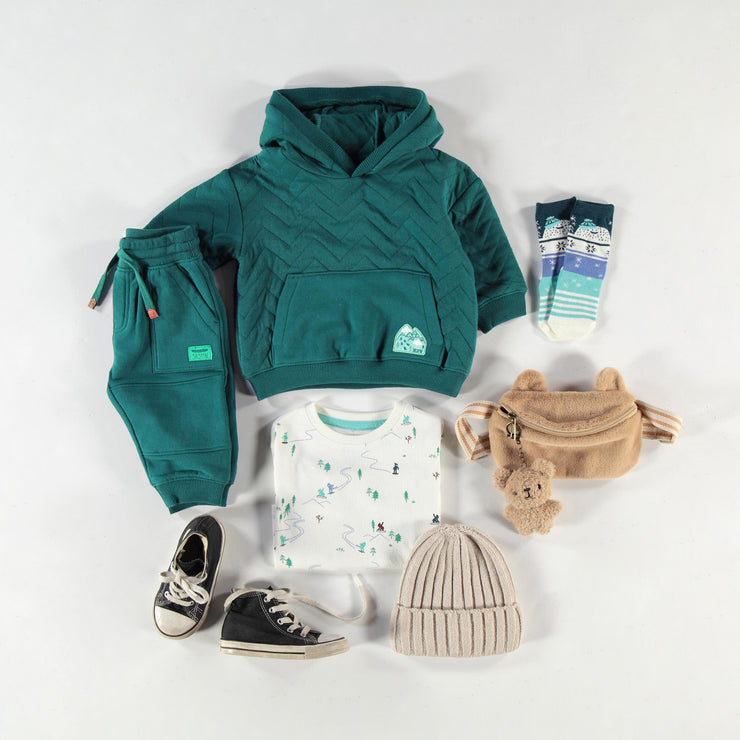 Pantalon bleu sarcelle style jogger, bébé