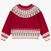 Chandail rouge en tricot à motifs festifs, adulte - Souris Mini