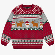 Chandail rouge en tricot à motifs festifs, adulte - Souris mini