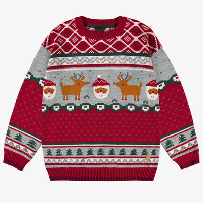 Chandail rouge en tricot à motifs festifs, adulte - Souris mini