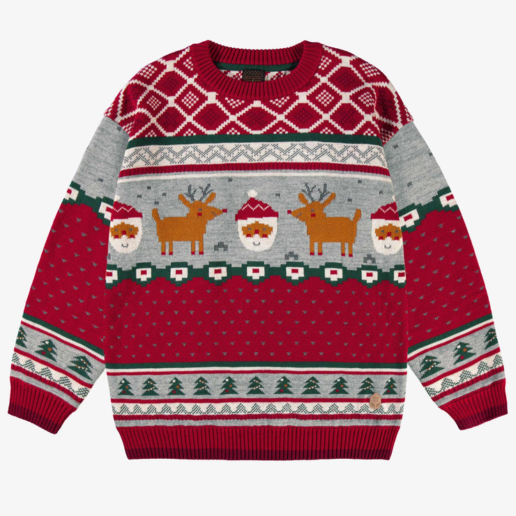 Chandail rouge en tricot à motifs festifs, adulte - Souris mini