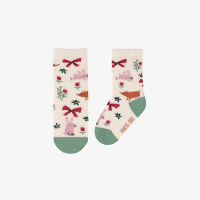 Chaussettes crème à motifs festifs, bébé- Souris Mini