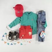Jean bleu avec poches cargo, enfant
