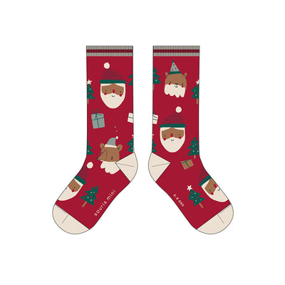 Chaussettes rouge à motifs festifs, adulte