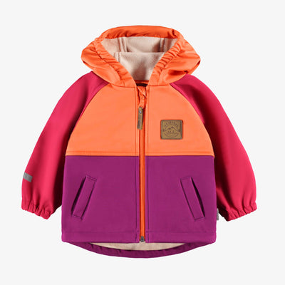 Manteau mauve, rose et orange en coquille souple, bébé