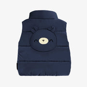 Dos de la veste doudoune sans manches bleu marine, bébé