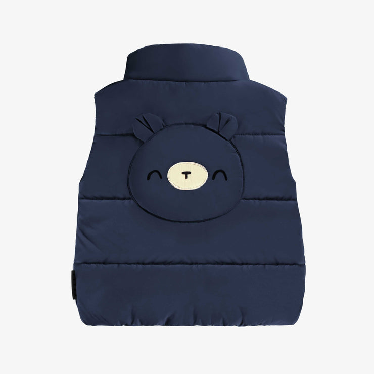 Dos de la veste doudoune sans manches bleu marine, bébé