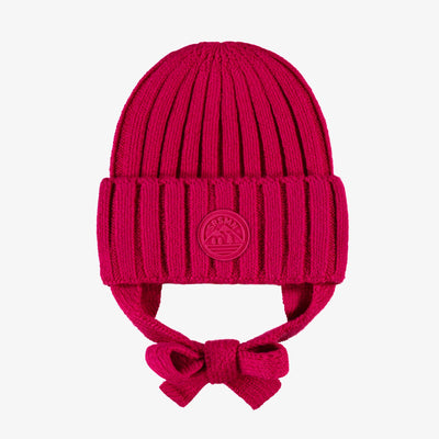 Tuque rose framboise en tricot, bébé