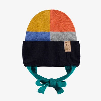 Tuque multicolore en tricot, bébé
