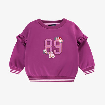 Chandail mauve avec broderie, bébé