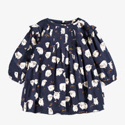 Robe bleu marine à motifs, bébé