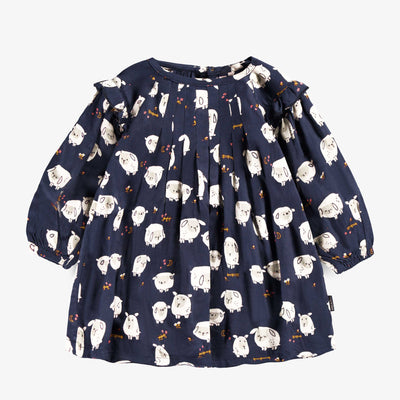Robe bleu marine à motifs, bébé