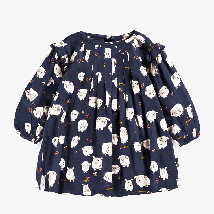 Robe bleu marine à motifs, bébé