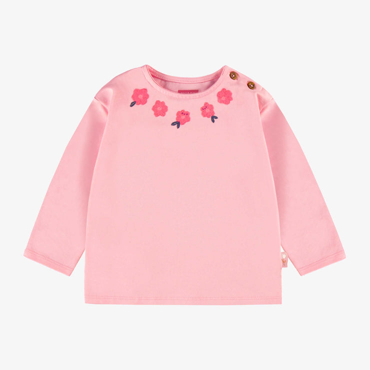 T-shirt rose à motif floral, bébé