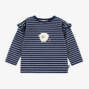 T-shirt bleu marine à rayures, bébé