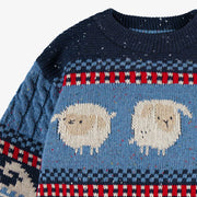 Chandail bleu en tricot, bébé