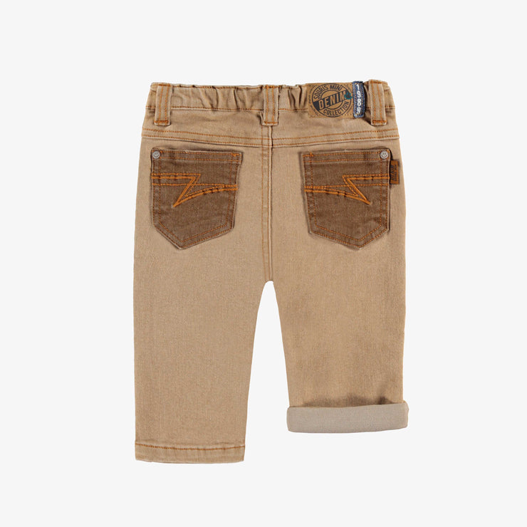 Dos du jean beige coupe régulière, bébé