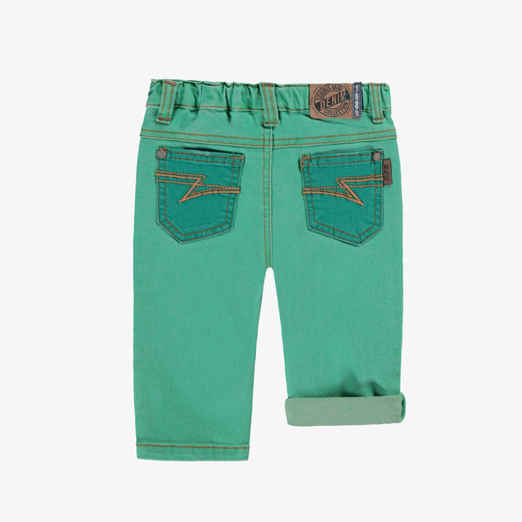 Dos du jean turquoise coupe régulière, bébé