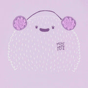 Zoom détails du t-shirt mauve avec illustration, bébé