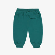 Dos du pantalon bleu sarcelle style jogger, bébé