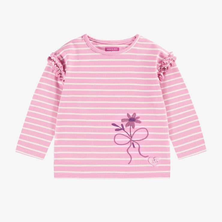 T-shirt lilas à rayures, bébé