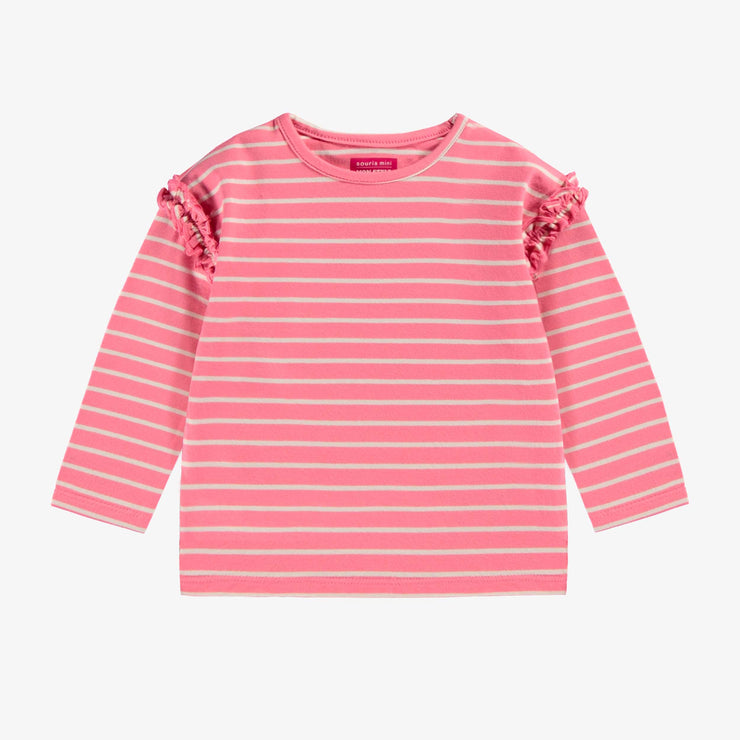 T-shirt rose à rayures, bébé