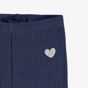 Legging bleu marine en tricot côtelé, bébé