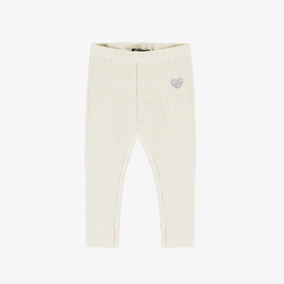 Legging crème en tricot côtelé, bébé