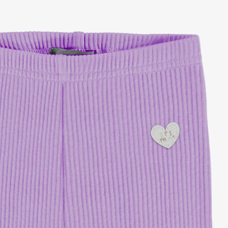 Legging violet en tricot côtelé, bébé