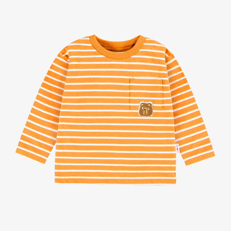 T-shirt orange à rayures, bébé 