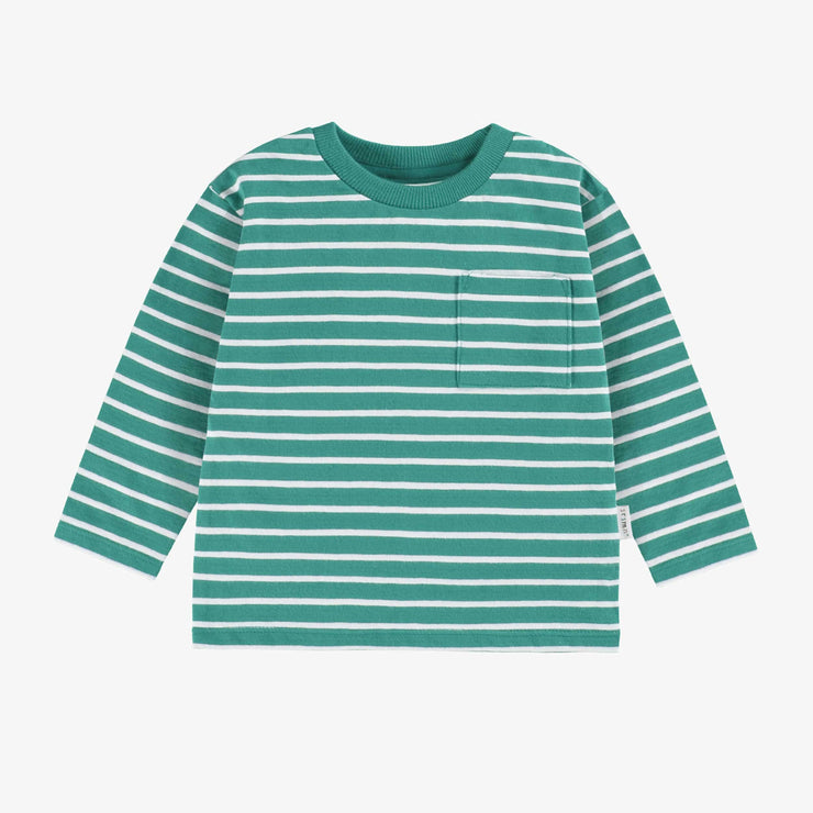 T-shirt turquoise à rayures, bébé