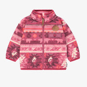 Veste rose en polar avec motifs, bébé