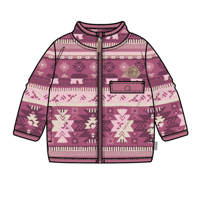 Veste rose en polar avec motifs, bébé