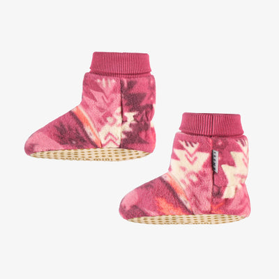 Pantoufles rose en polar avec motifs, bébé