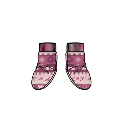 Pantoufles rose en polar avec motifs, bébé
