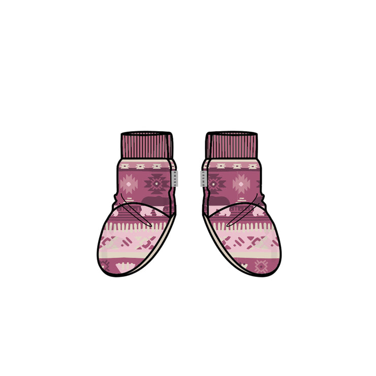 Pantoufles rose en polar avec motifs, bébé