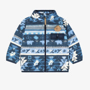 Veste bleue en polar avec motifs, bébé