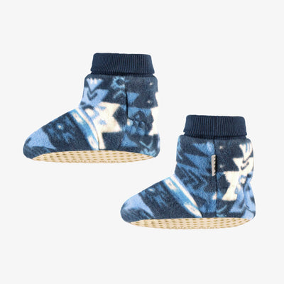 Pantoufles bleues en polar avec motifs, bébé