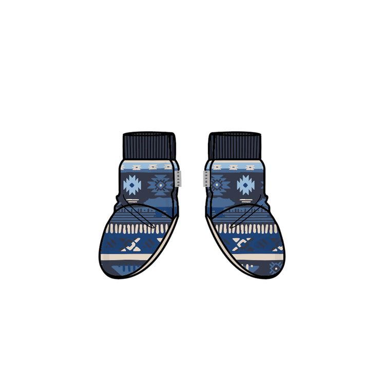 Pantoufles bleues en polar avec motifs, bébé