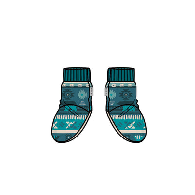 Pantoufles turquoise en polar avec motifs, bébé