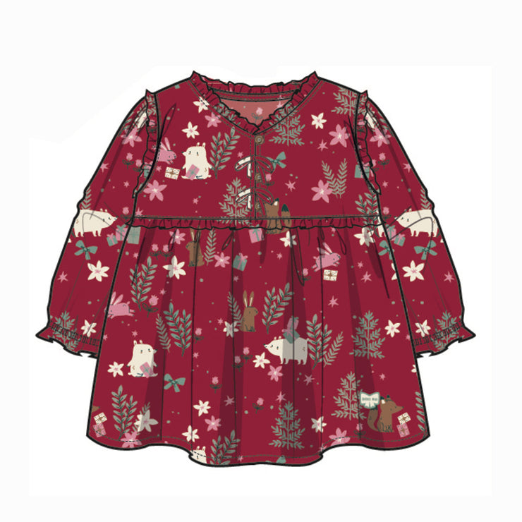 Robe rouge à motifs festifs, bébé