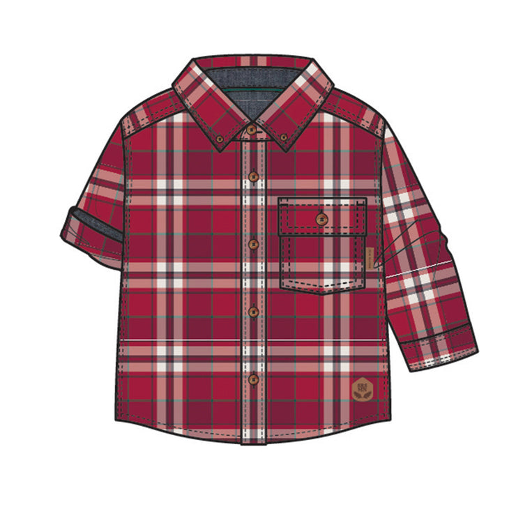 Chemise rouge à carreaux, bébé