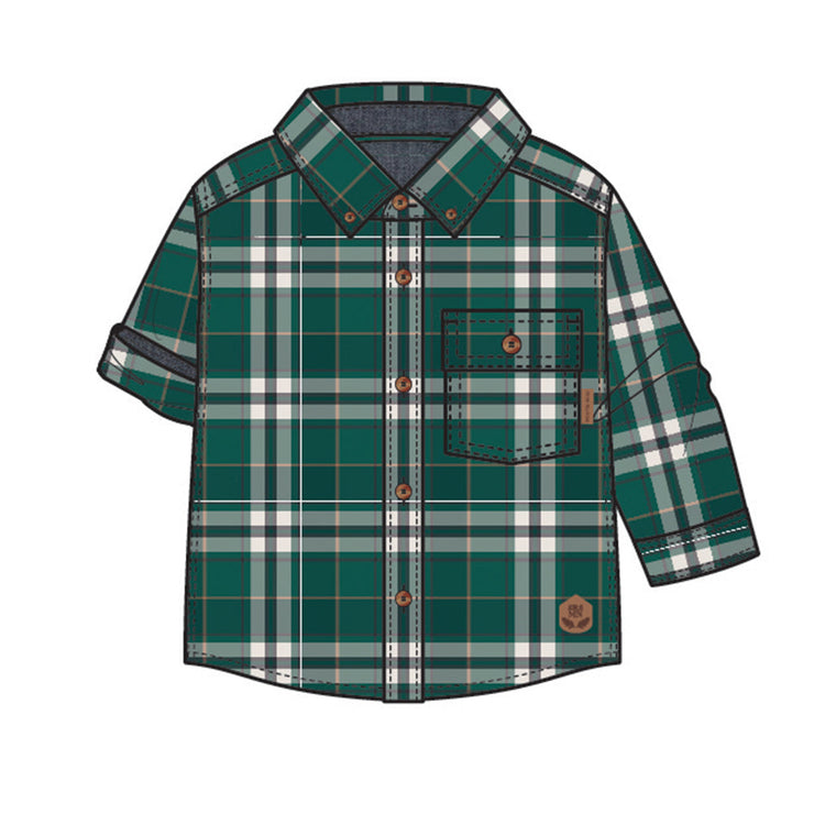 Chemise verte à carreaux, bébé