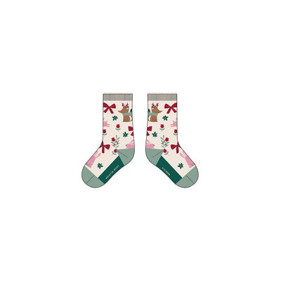 Chaussettes crème à motifs festifs, bébé