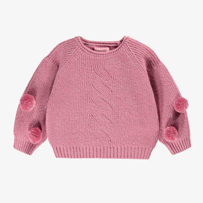 Chandail rose scintillant en tricot, bébé