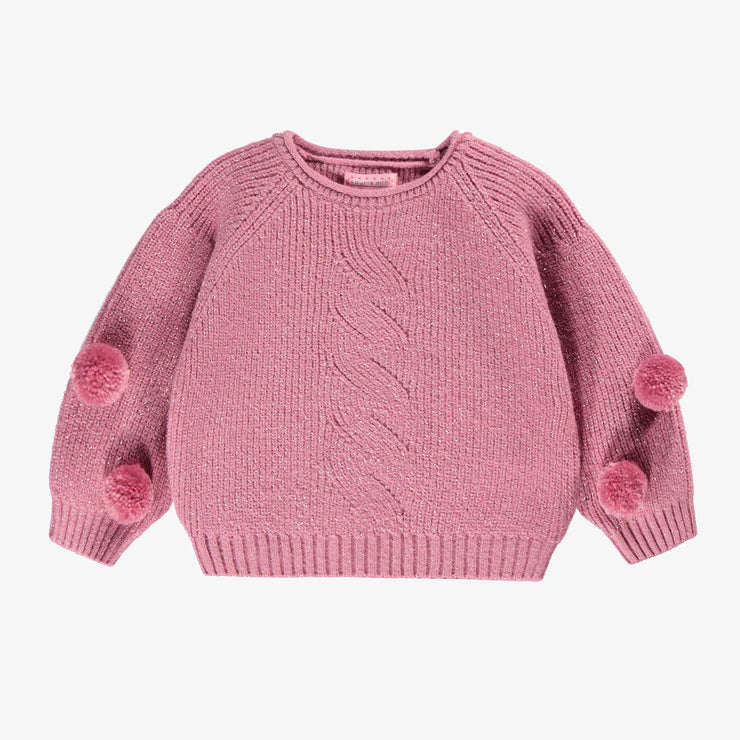 Chandail rose scintillant en tricot, bébé