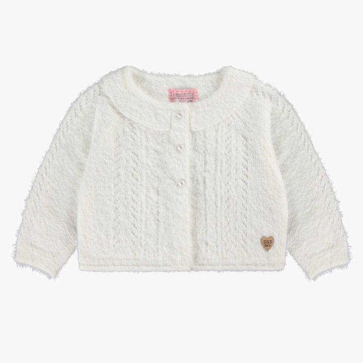 Cardigan blanc pelucheux, bébé