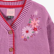 Cardigan mauve en tricot, enfant