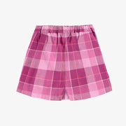 Dos de la jupe-short mauve à carreaux, enfant